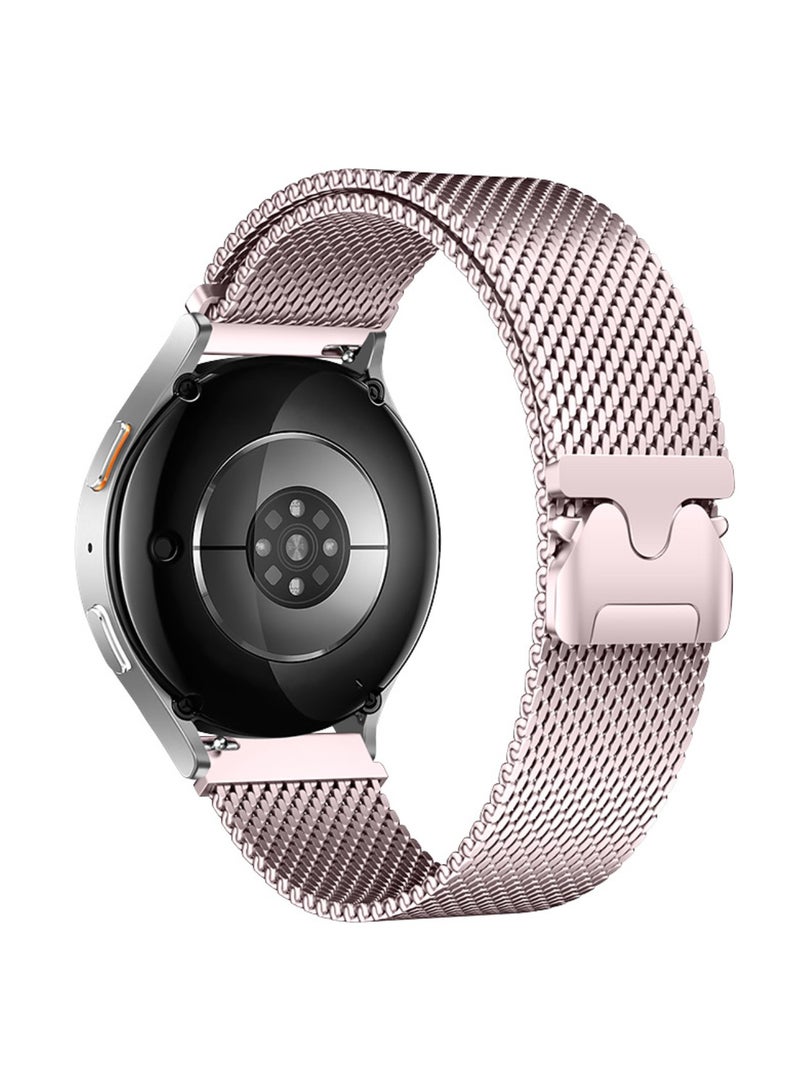 Metal Band for Samsung Galaxy Watch 7 6 5 4 FE 40mm 44mm Watch 5 Pro 45mm 20mm Stainless Steel Mesh Wristband Compatible with Women Men (Pink) - Image 3