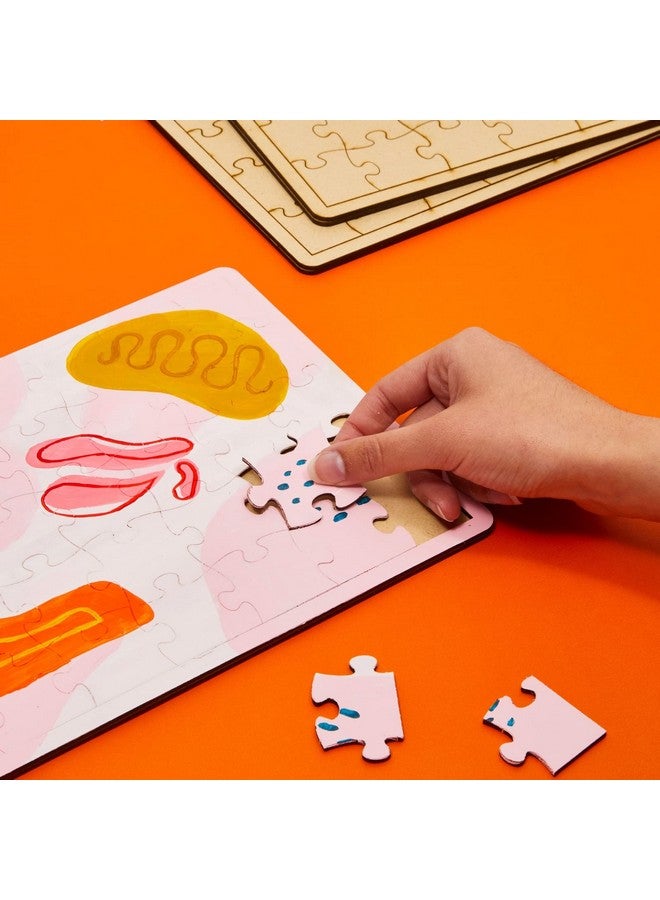 Bright Creations مجموعة من 3 قطع أحجيات خشبية فارغة من القماش، كل قطعة مكونة من 35 قطعة للفنون والحرف اليدوية (10 × 7 بوصة) - Image 3