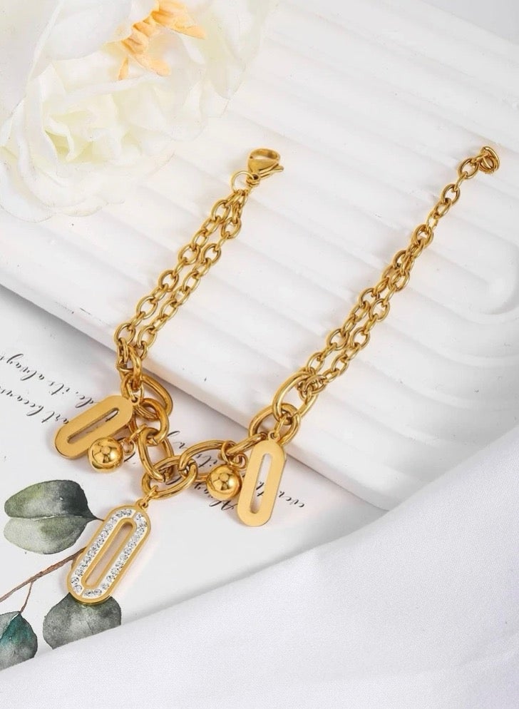 نيو ستايل اسوارة نسائية من الاستانلس ستيل مطلية باللون الذهبي عيار 18 - Image 2