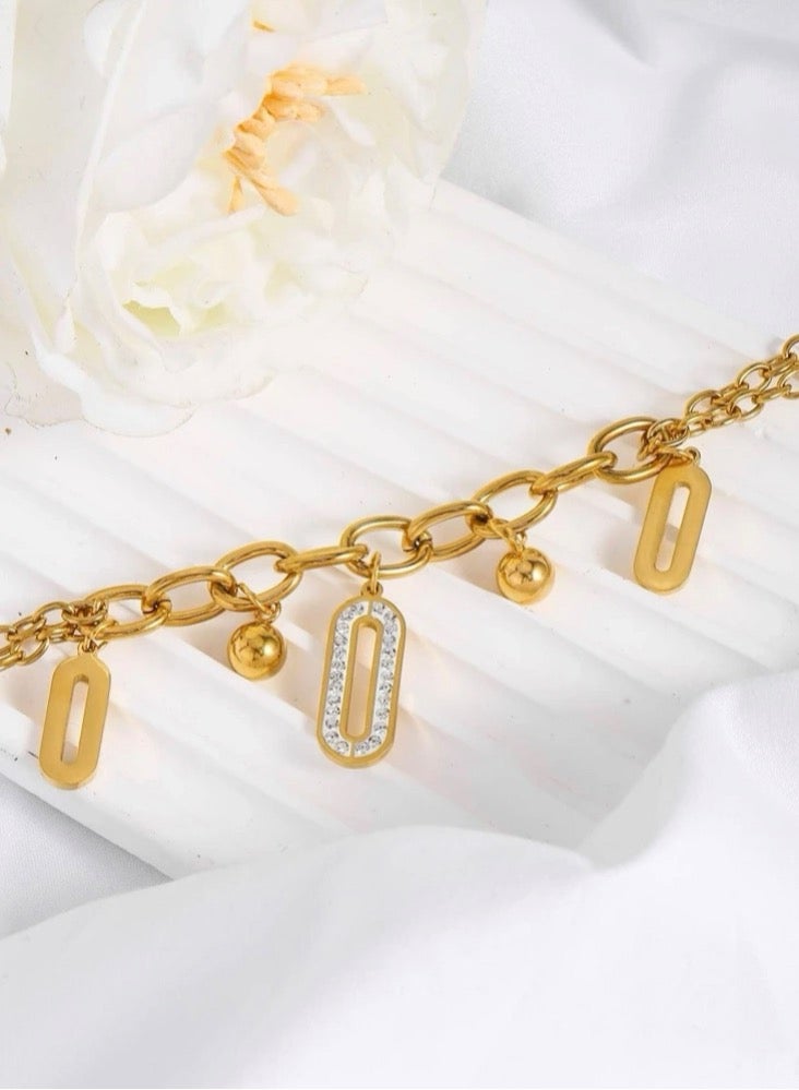 نيو ستايل اسوارة نسائية من الاستانلس ستيل مطلية باللون الذهبي عيار 18 - Image 3