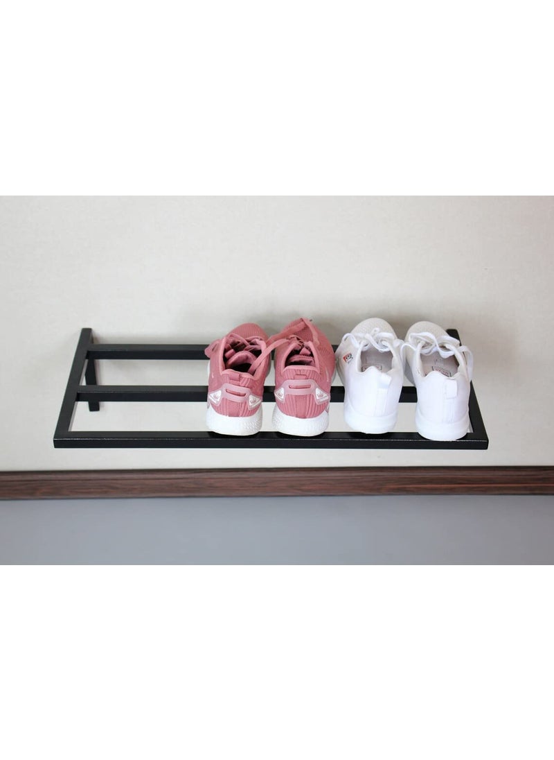 INDIAN DECOR INDIAN DECOR 21406 Metal Shelf For Storing Shoes Loft Shoe Rack Metal Shoe Industrial Metal Metal product For Gift Stand Shoe Rack Metal For Hallway Black LARGE 80cm  - Image 2