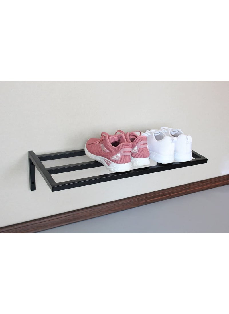 INDIAN DECOR INDIAN DECOR 21406 Metal Shelf For Storing Shoes Loft Shoe Rack Metal Shoe Industrial Metal Metal product For Gift Stand Shoe Rack Metal For Hallway Black LARGE 80cm  - Image 4