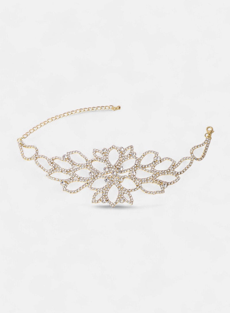 SOHI SOHI Women's The Bling-Flora Statement Armlet For Party Wear | Crystal  Colour | Alloy Material | Lobster Clasp Closure | Artificial Stone Armlet | Statement Armlet For Women & Girls  - Image 4