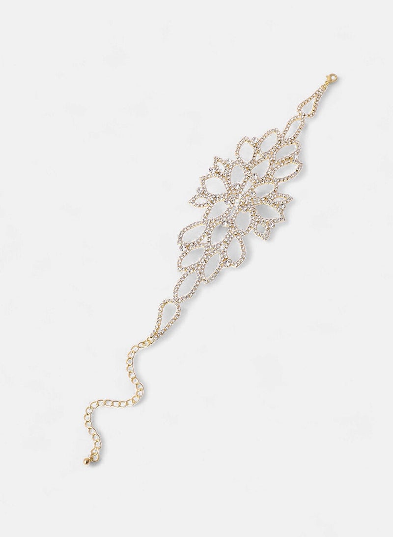 SOHI SOHI Women's The Bling-Flora Statement Armlet For Party Wear | Crystal  Colour | Alloy Material | Lobster Clasp Closure | Artificial Stone Armlet | Statement Armlet For Women & Girls  - Image 3