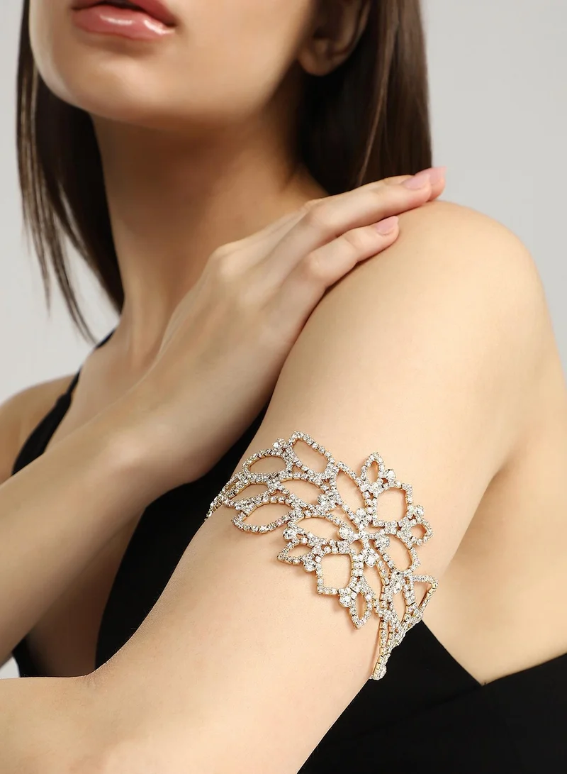 SOHI SOHI Women's The Bling-Flora Statement Armlet For Party Wear | Crystal  Colour | Alloy Material | Lobster Clasp Closure | Artificial Stone Armlet | Statement Armlet For Women & Girls