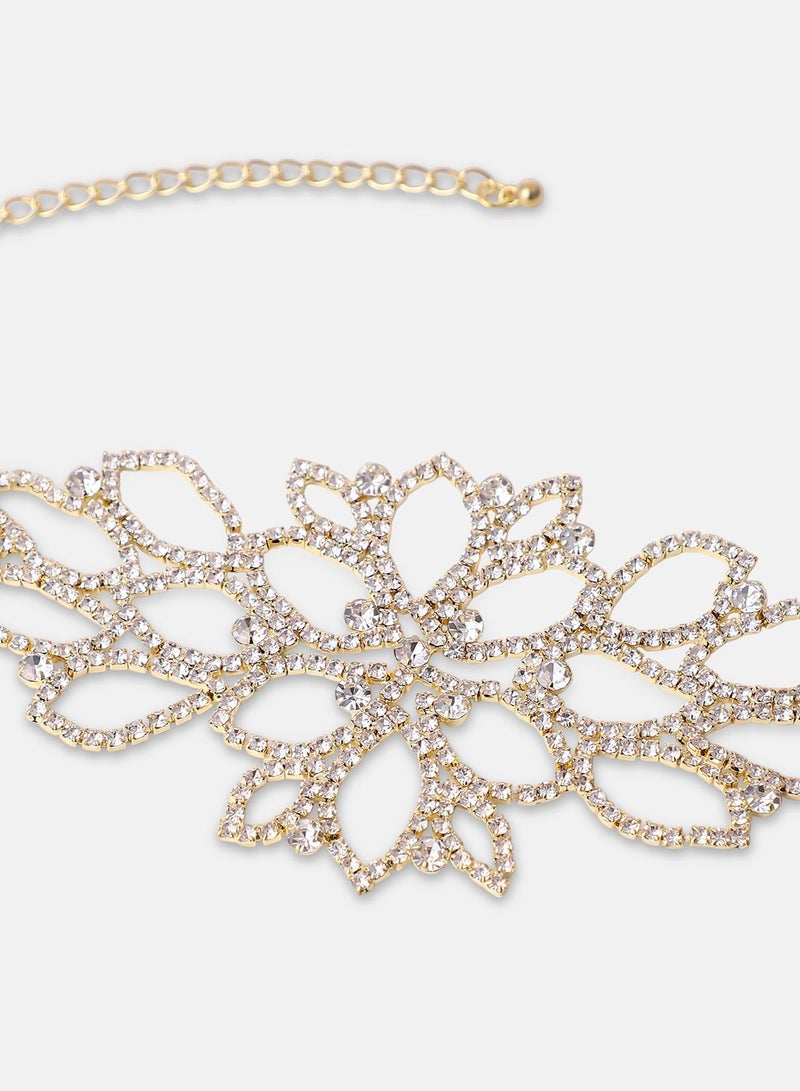 SOHI SOHI Women's The Bling-Flora Statement Armlet For Party Wear | Crystal  Colour | Alloy Material | Lobster Clasp Closure | Artificial Stone Armlet | Statement Armlet For Women & Girls  - Image 5