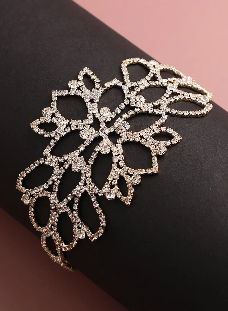 SOHI SOHI Women's The Bling-Flora Statement Armlet For Party Wear | Crystal  Colour | Alloy Material | Lobster Clasp Closure | Artificial Stone Armlet | Statement Armlet For Women & Girls
