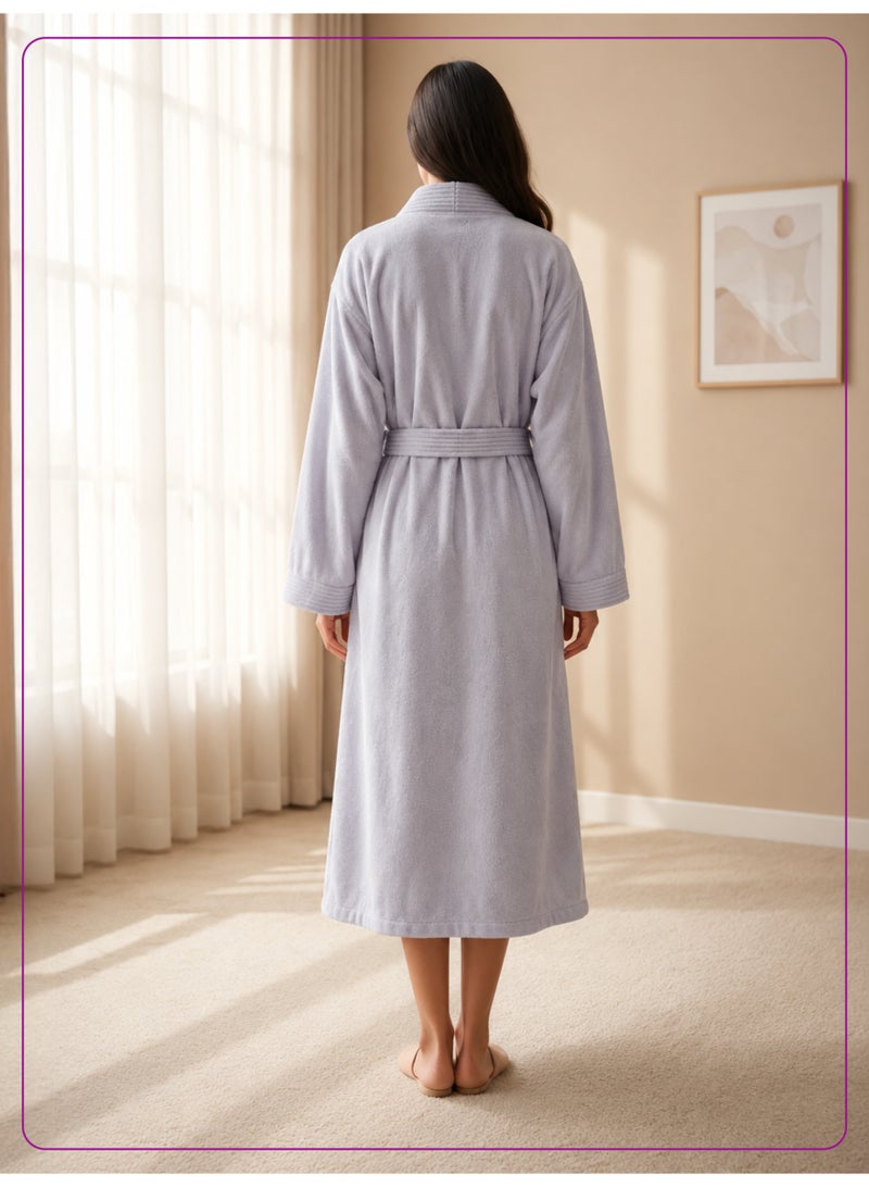 Donetella 1-Pcs Unisex  Bathrobe  L Size - Kimono Collar, Highly Absorbent, Quick Dry, Soft Spa Robe with Belt & Pockets - Microfiber 330 GSM, Everyday Use - Image 5