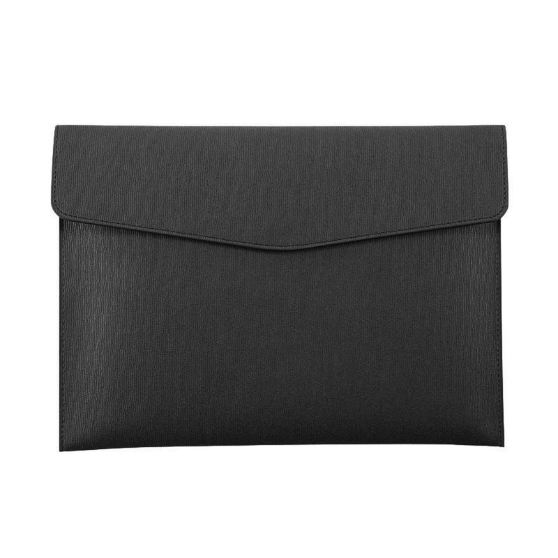 Enyuwlcm PU Leather A4 File Folder Document Holder Waterproof Portfolio Envelope Folder Case with Snap Closure Black - Image 1