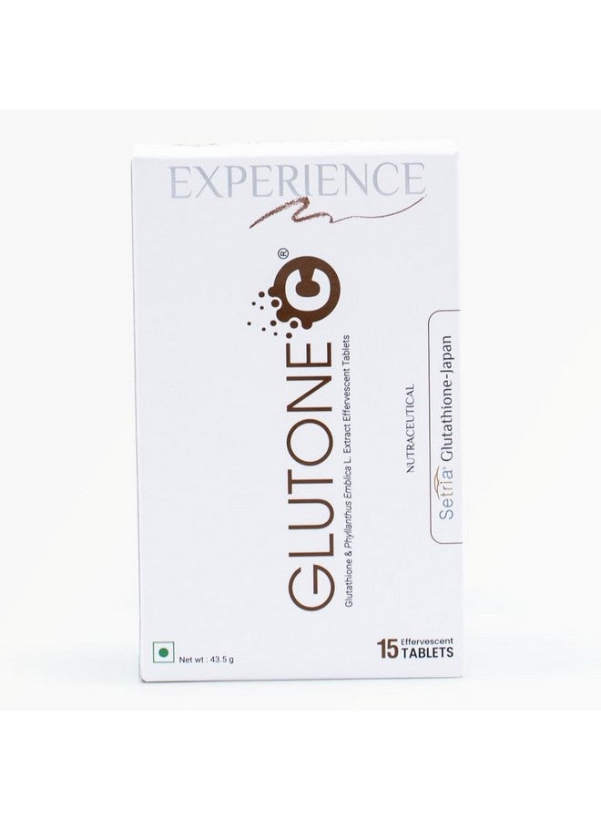 GLUTONE Glutone C Glutathione & Vitamin C Effervescent Tablets| Made with Setria L-Glutathione, Amla extract & Selenium| Even Tone & Glowing Skin| Pack of 15 Tablets - Image 1