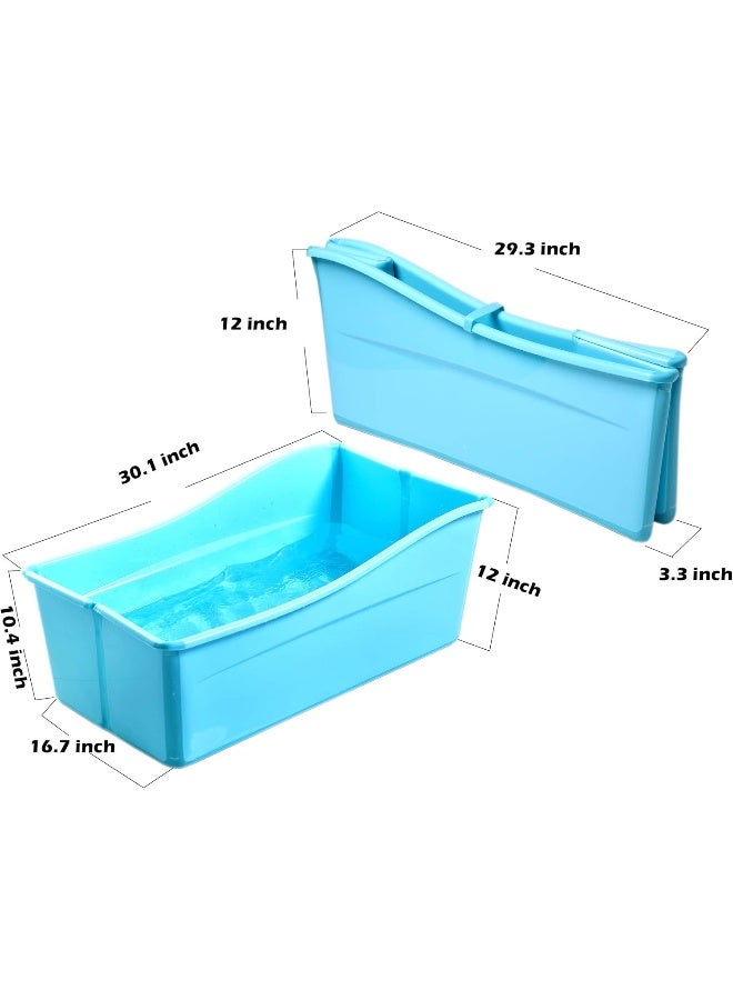 Ganen حوض استحمام قابل للطي من GanEn G بلاستيك للحمام المحمول حوض ثلج أزرق 30 بوصة - Image 5