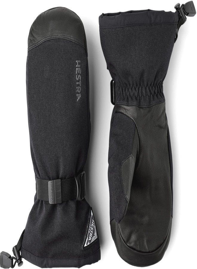 Hestra Unisex Powder Gauntlet Mitt I Leather Mitten for Everyday Winter Wear and Alpine Skiing - Black - 8 - Image 1