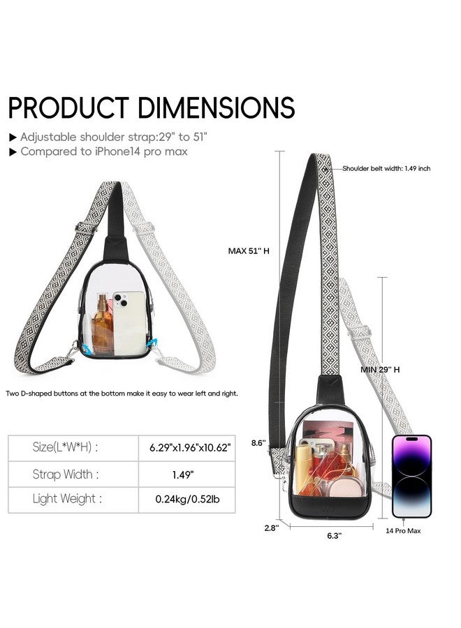 CLUCI Clear Bag for Stadium Events, Clear Bag Purses for women Crossbody Transparent, Crossbody Purses for Concerts Sports - Image 3