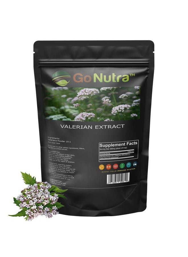 Go Nutra Valerian Root Extract Powder 10:1 Extra Strength 8 oz. Valerian Extract Herbal Supplement - Image 1