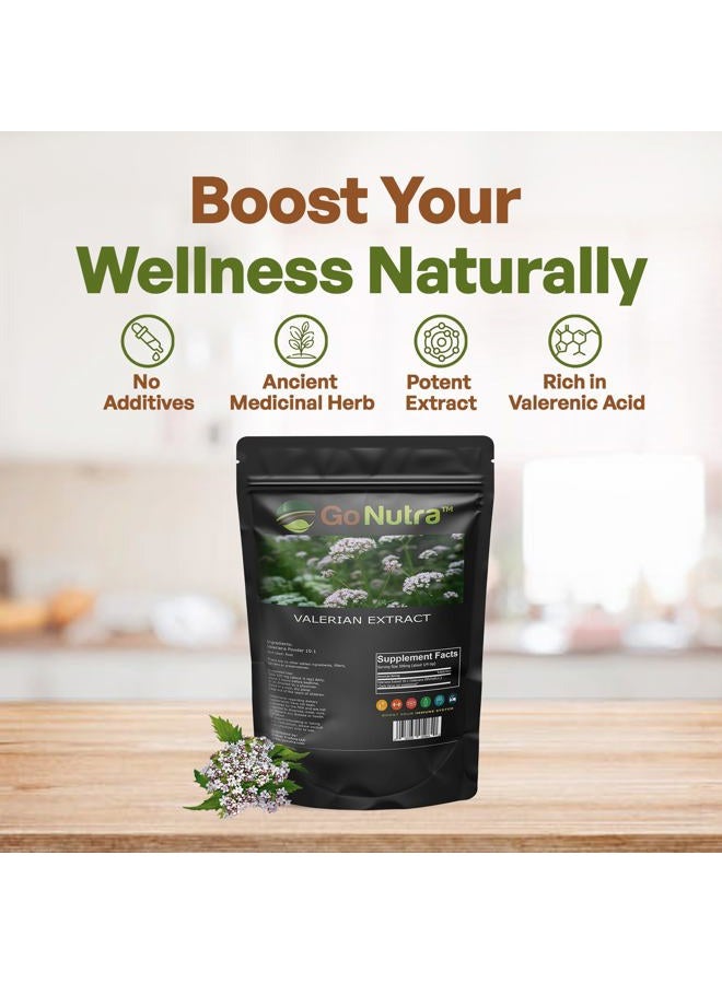 Go Nutra Valerian Root Extract Powder 10:1 Extra Strength 8 oz. Valerian Extract Herbal Supplement - Image 2