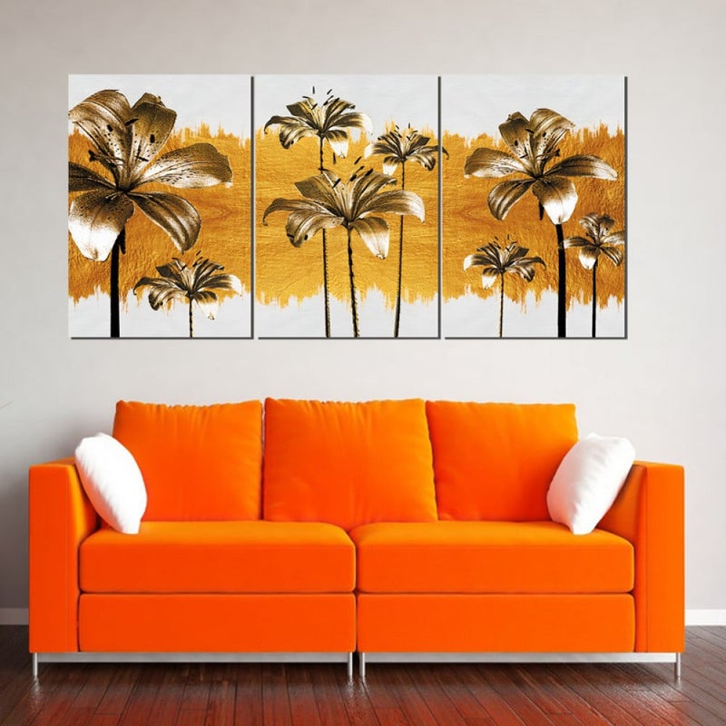 Marktna Three luxurious canvas prints with a modern design and a hollow frame, measuring (120×60), three pieces - Image 1