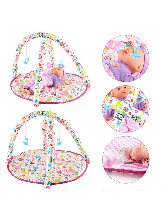 deAO Kids Baby Doll Stroller Nursery Role Play Set With A Variety Of Feeding Toy And Play Mat Travel Cot Baby Carrier Stroller And Travel Bag - Image 3