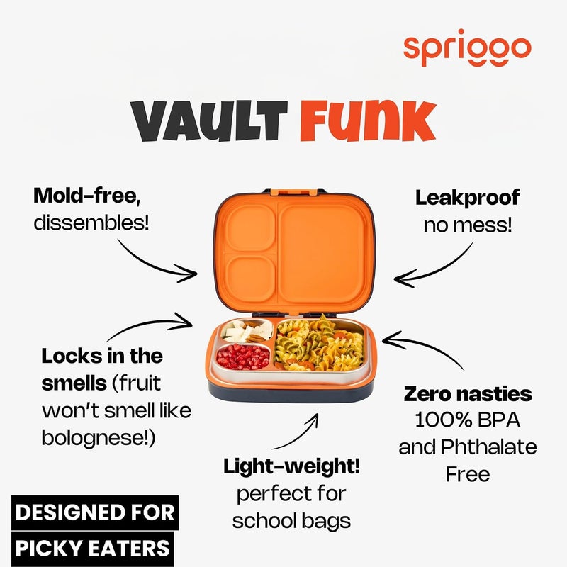 Spriggo Vault Funk Kids Lunch Box, Night Navy - Image 5