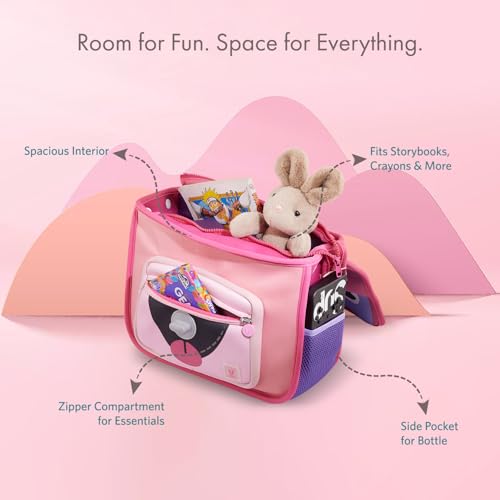 VAYA LYâ€™L-CHAMP School Bags for Girls (2â€“6 Years), Lightweight & Durable Rectangular Shape Backpack for Preschool, Water-Resistant Toddler Bag with Adjustable Straps & Bottle Holder, Pink Love - Image 4