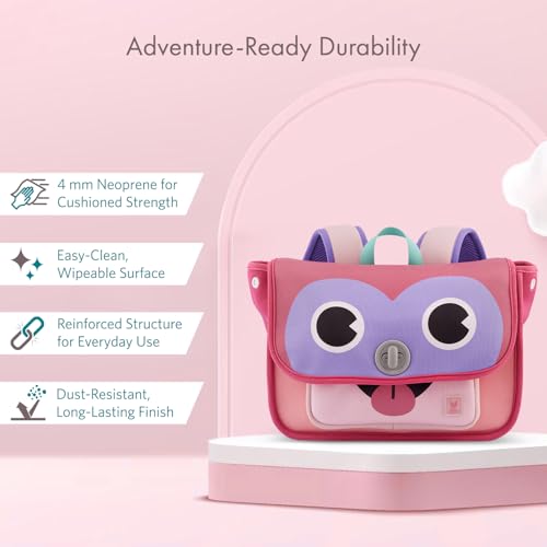 VAYA LYâ€™L-CHAMP School Bags for Girls (2â€“6 Years), Lightweight & Durable Rectangular Shape Backpack for Preschool, Water-Resistant Toddler Bag with Adjustable Straps & Bottle Holder, Pink Love - Image 3