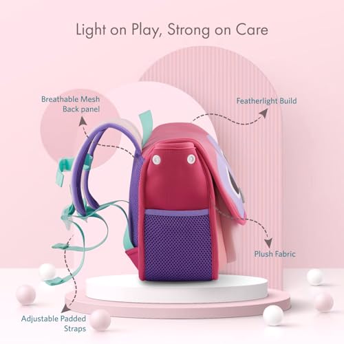 VAYA LYâ€™L-CHAMP School Bags for Girls (2â€“6 Years), Lightweight & Durable Rectangular Shape Backpack for Preschool, Water-Resistant Toddler Bag with Adjustable Straps & Bottle Holder, Pink Love - Image 2