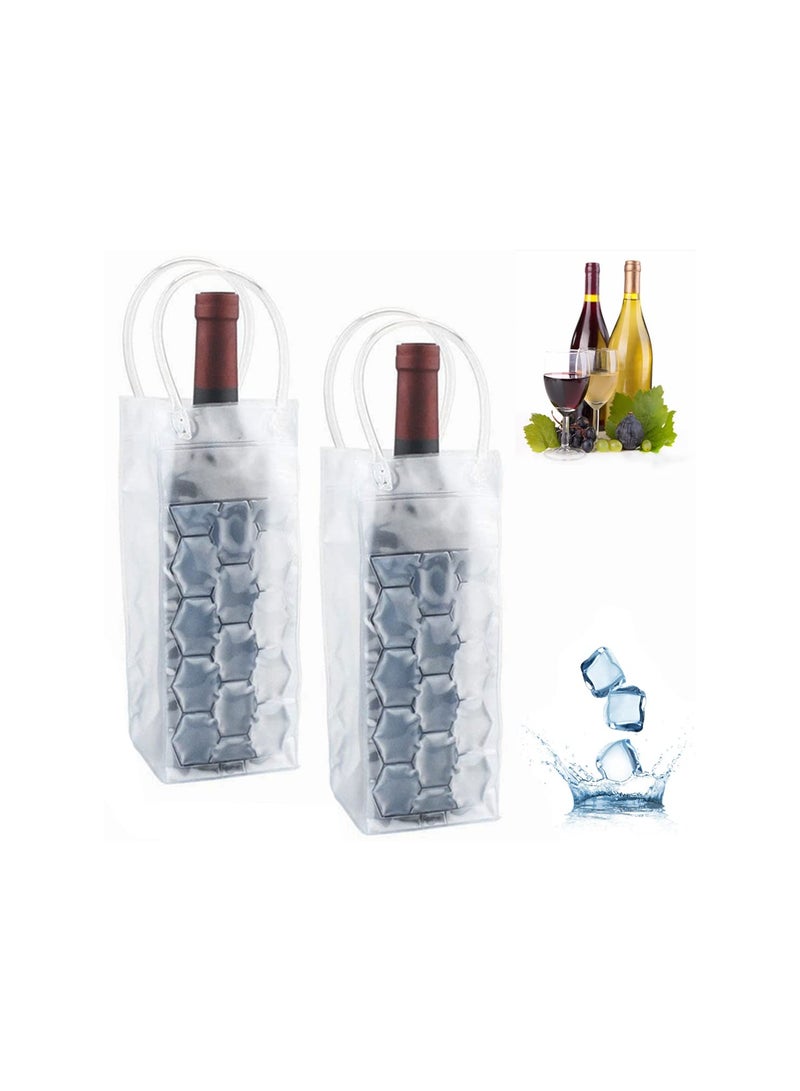 SOLARAE Ice Wine Chiller Bag, Portable Cooler for Red, White, Champagne & Sparkling Wine, Gel Cooling Holder for Travel, Freestanding Beverage Carrier (Set of 2) - Image 1