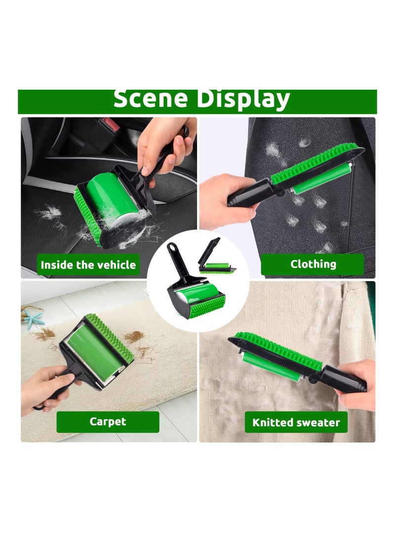 SYOSI Stick It Roller, Silicone Lint Roller Remover Pet Hair Remover Roller Stick It Hair Remover Reusable Washable Hair Cleaner Clothes and Carseats Hair Cleaner for Clothes, Pet Hairs, Carseats (Green) - Image 3