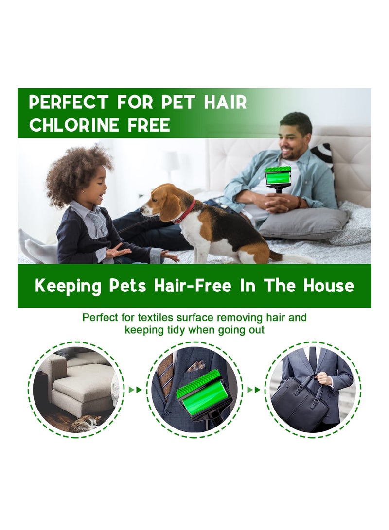 SYOSI Stick It Roller, Silicone Lint Roller Remover Pet Hair Remover Roller Stick It Hair Remover Reusable Washable Hair Cleaner Clothes and Carseats Hair Cleaner for Clothes, Pet Hairs, Carseats (Green) - Image 2