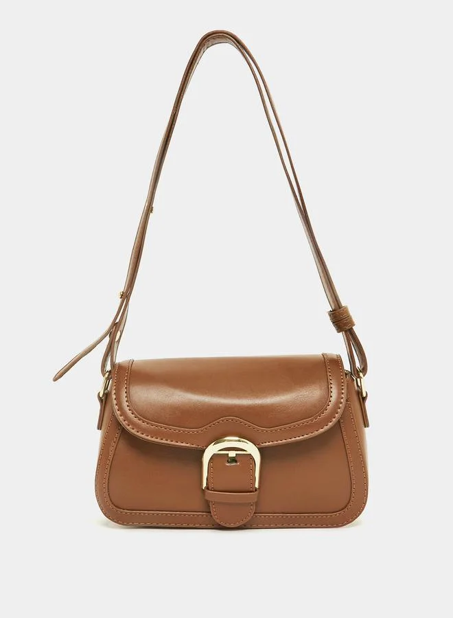 Styli Belted Design Flap Shoulder Bag