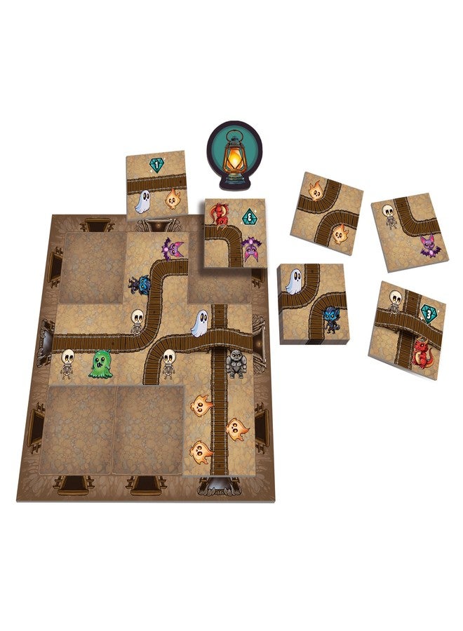 Lookout Asmodee Ghosts Galore Board Game - Build a Spooky Ghosthouse and Haunted Mine for Monsters in A Tile-Laying and Route-Building Strategy Game for Kids & Adults, Ages 10+, 2-5 Players, 20 Min Playtime - Image 2