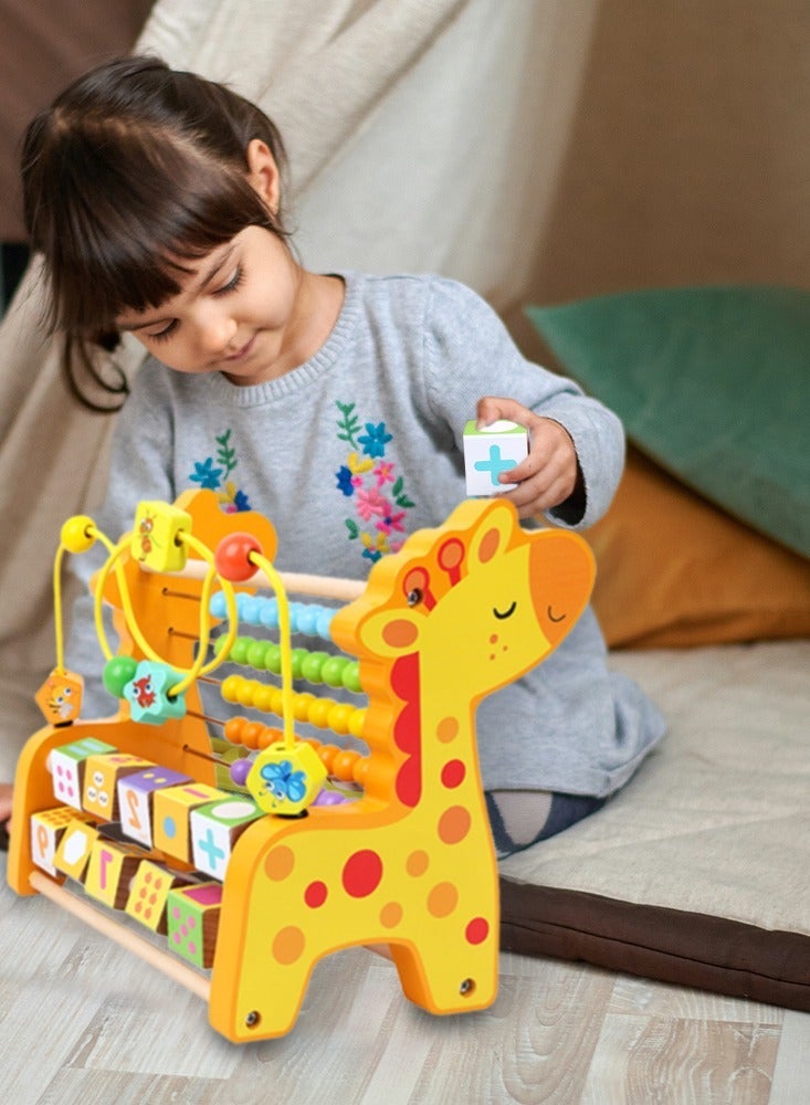 PYEBE Wooden Activity Cube Toddler Activity Center Baby Play Cube Bead Maze - Image 5
