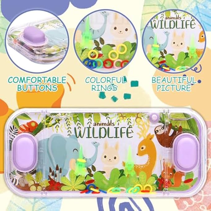 HANDHELD WATER GAME, 4 PACKS ANIMAL THEME WATER RING TOSS HANDHELD GAME PARTY FAVOR WATER GAMES FOR KIDS HANDHELD STOCKING STUFFERS - Image 3