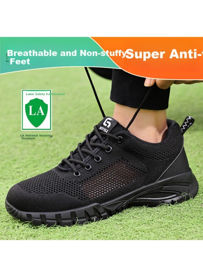 JUNBU Junbu Safety Shoes For Men, Summer Breathable Steel Toe Cap, Anti-smashing, Anti-puncture, Lightweight, Odor-resistant, Construction Site Work Shoes 1125t Size 39 - Image 3