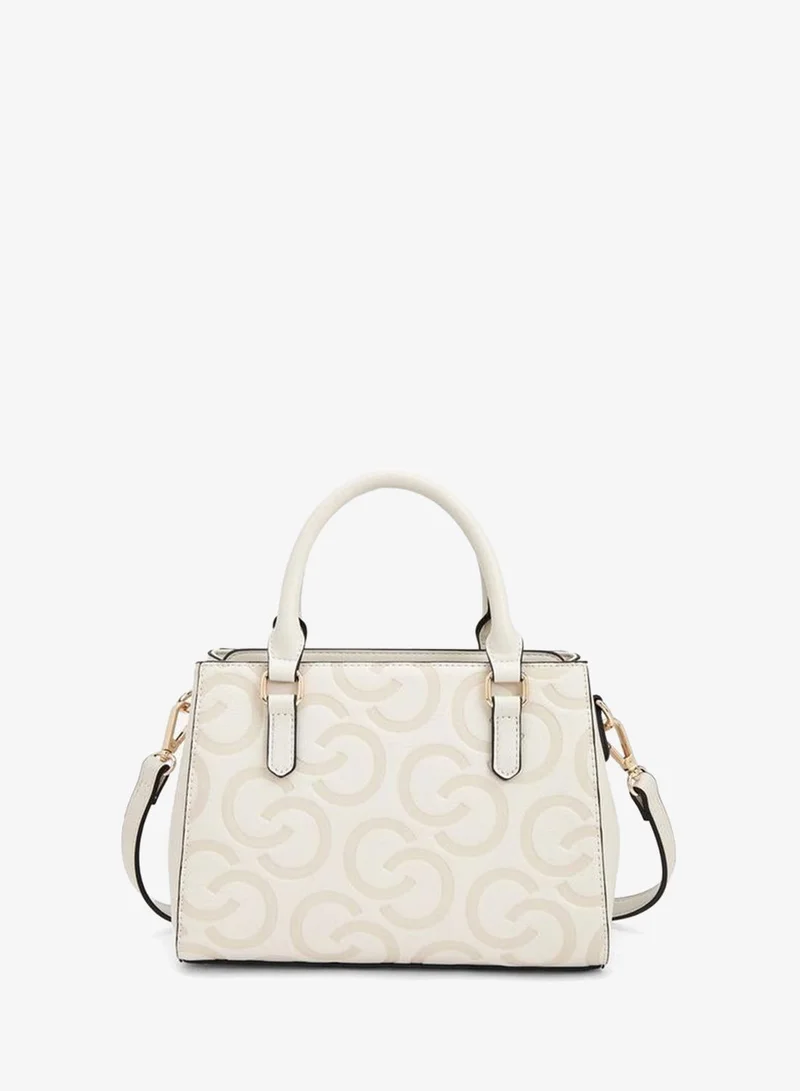 Celeste BEIGE Monogram Debossed Tote Bag With Adjustable Strap for Women | Best Price UAE