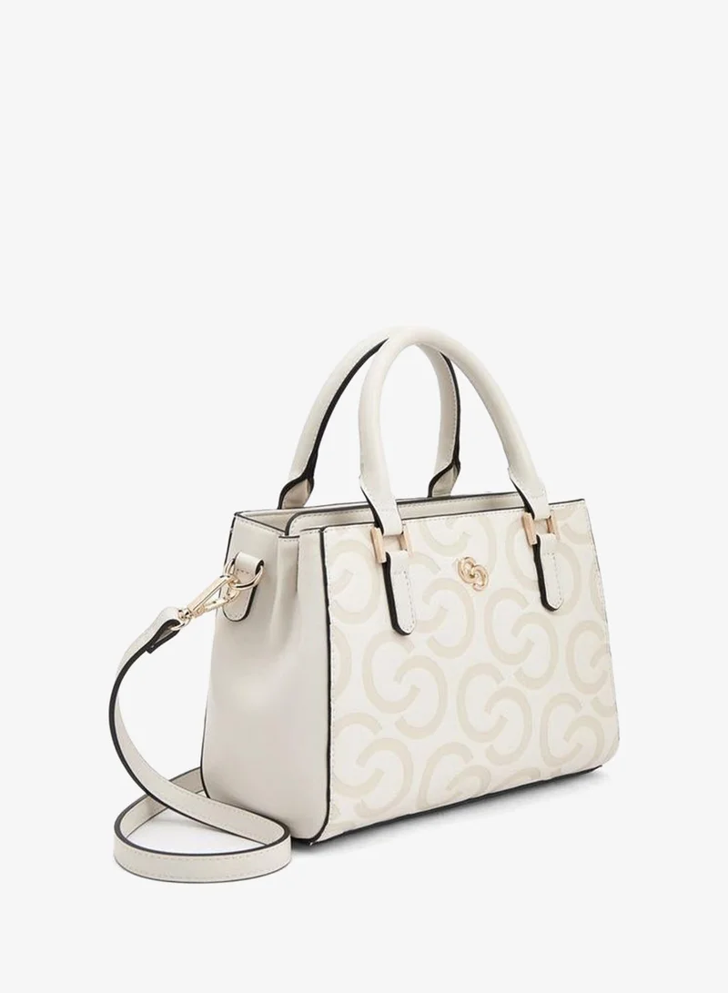 Celeste BEIGE Monogram Debossed Tote Bag With Adjustable Strap for Women | Best Price UAE