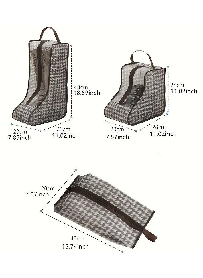 Rozino 2 PCS Houndstooth Non-Woven Multifunctional Dustproof Shoe Storage Bag  - Image 4