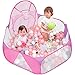 Eocolz Kids Ball Pit Large Pop Up Childrens Ball Pits Tent for Toddlers Playhouse Baby Crawl Playpen with Basketball Hoop and Zipper Storage Bag 4 Ft120CM Balls Not Included Pink - Image 3