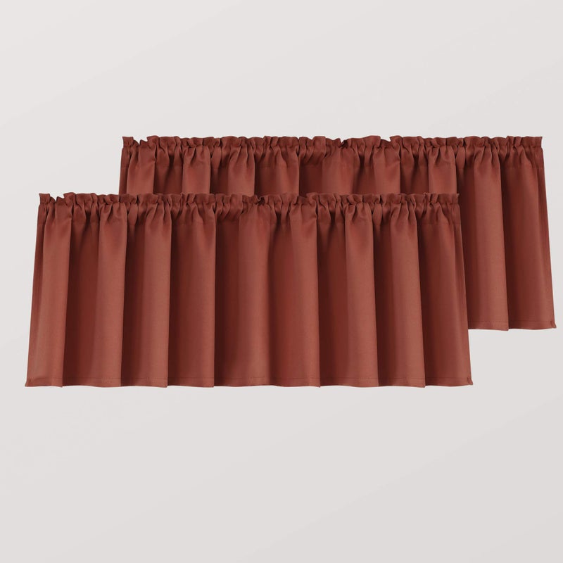 Mrs.Naturall MrsNaturall Terracotta Valance Curtains for Windows 36x16 Inch Length 