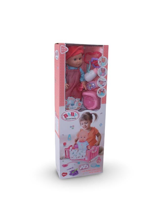OKO Baby Sweet Love Doll Play Set with Bed & Accessories - Image 1