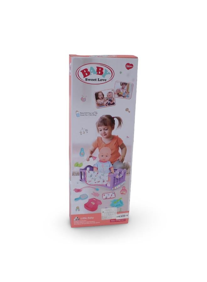 OKO Baby Sweet Love Doll Play Set with Bed & Accessories - Image 2