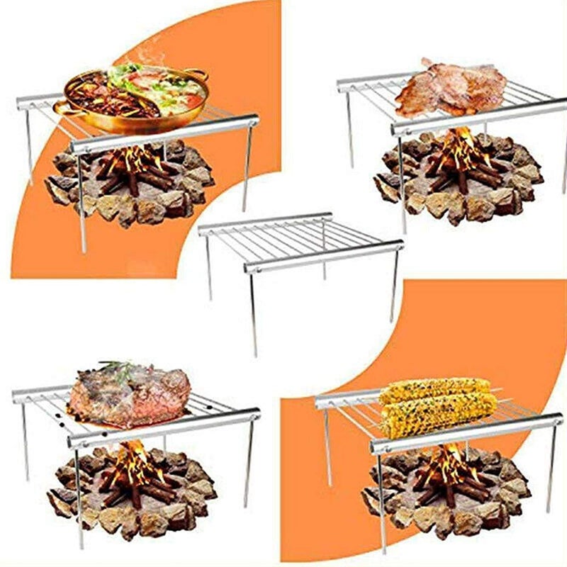 Abhsant Stainless Steel Portable Combined Charcoal Barbecue BBQ Grill - Image 4