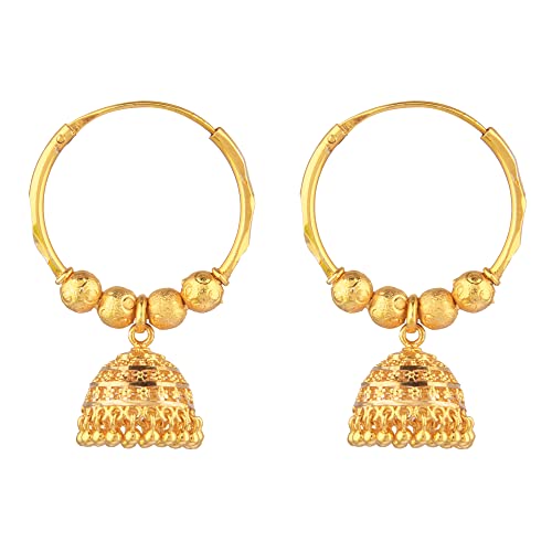 Efulgenz Indian Hoop Earrings Traditional Wedding Bridal Bollywood Jewelry Jhumka Jhumki Dangle Earrings Set Indian Jhumkas for Women - Image 1