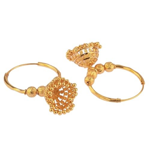 Efulgenz Indian Hoop Earrings Traditional Wedding Bridal Bollywood Jewelry Jhumka Jhumki Dangle Earrings Set Indian Jhumkas for Women - Image 5