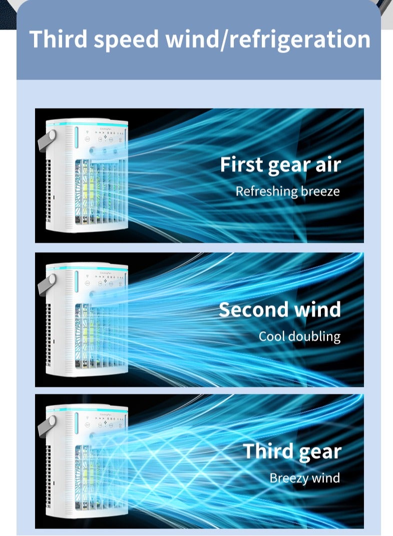 ميسا مبرد ومرطب هواء محمول يعمل عبر USB بسعة 1000 مل مع جهاز تحكم عن بُعد، 3 سرعات ومؤقت للاستخدام المنزلي أو المكتبي - Image 3