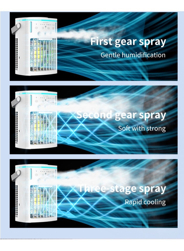 ميسا مبرد ومرطب هواء محمول يعمل عبر USB بسعة 1000 مل مع جهاز تحكم عن بُعد، 3 سرعات ومؤقت للاستخدام المنزلي أو المكتبي - Image 4