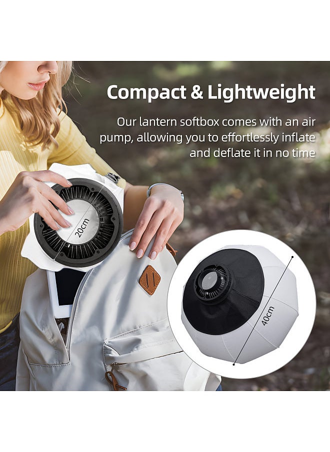 Generic - 40cm/15.7in Quick Release Lantern Softbox Professional Bowens Mount Softbox Inflatable Easy Installation with Air Pump USB Cable for Photography Studio Photography Portrait Live Stream - Image 1