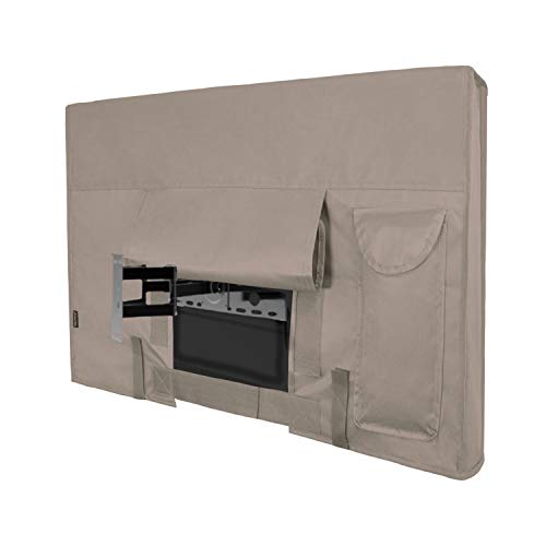 Easy-Going Outdoor TV Cover for 50 to 52 inches LCD, LED, Waterproof, Weatherproof and Dust-Proof TV Screen Protectors with Cleaning Cloth (52 inch,Camel) - Image 1