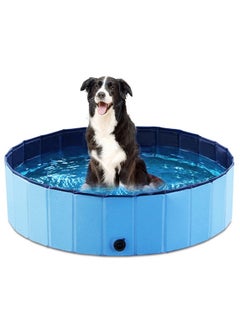 Jasonwell Foldable Dog Pool Collapsible Hard Plastic Dog Swimming Pool Portable Kiddie Pool Pet Pool Doggie Wading Pool Bath Tub For Puppy Small Medium Large Dogs Cats And Kids 39.5"  - Image 1