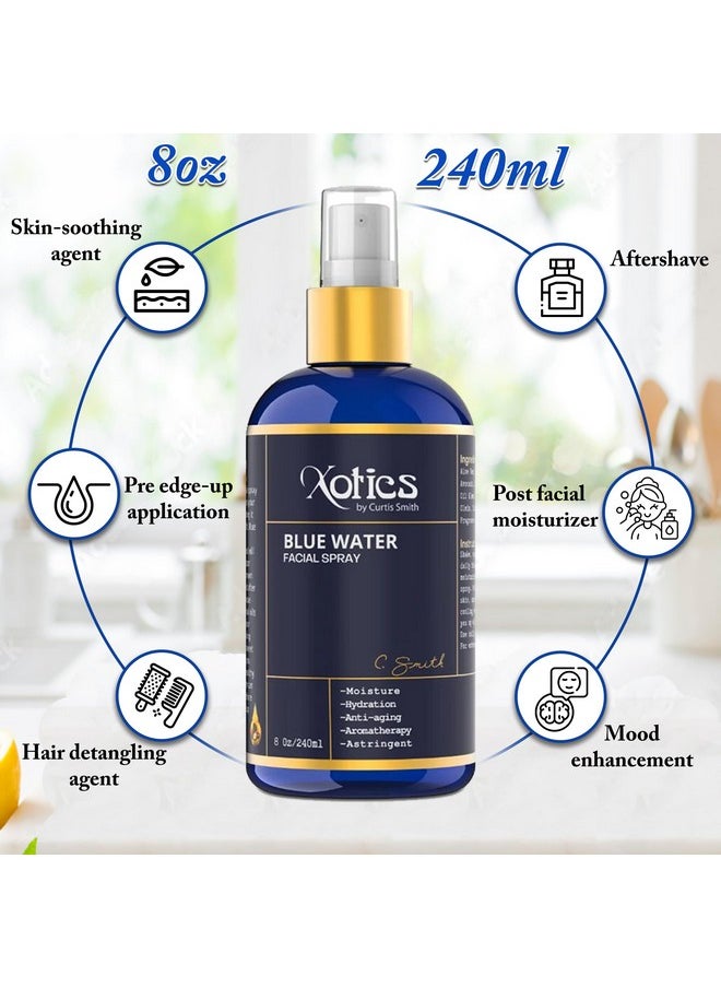 Xotics by Curtis Smith Xotics Blue Water Facial Spray 8Oz Hydrating Face Mist Spray With A Blend Of Aloe Vera Refreshing Facial Toner Spray For Men & Women Aftershave Daily Moisturizing Facial Splash All Skin Types  - Image 5