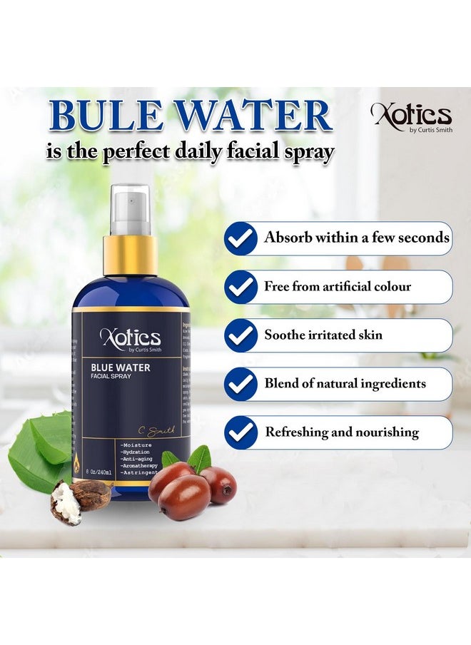 Xotics by Curtis Smith Xotics Blue Water Facial Spray 8Oz Hydrating Face Mist Spray With A Blend Of Aloe Vera Refreshing Facial Toner Spray For Men & Women Aftershave Daily Moisturizing Facial Splash All Skin Types  - Image 3